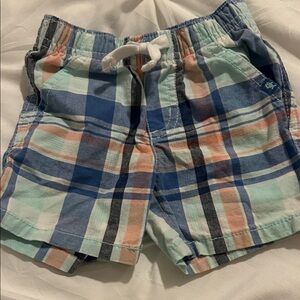 Gymboree Blue and Orange Plaid Kids Shorts